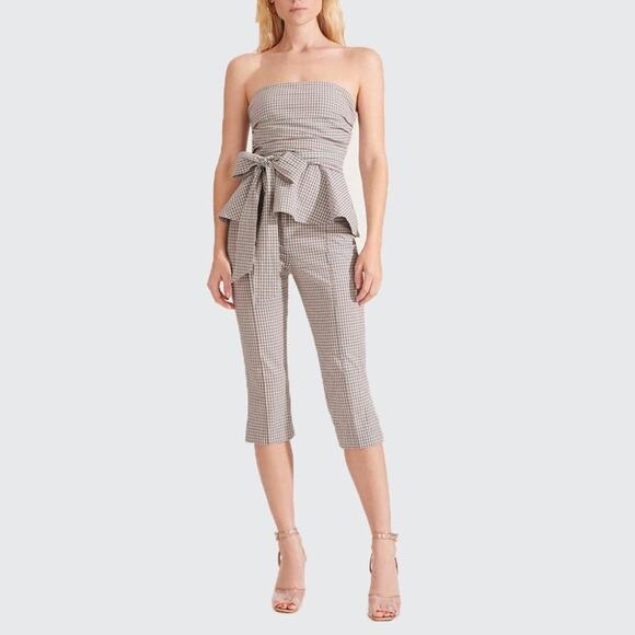 NWT VERONICA BEARD Dhara Gingham Check Seer Sucker Pedal Pusher Pants Size 6 - Picture 1 of 15